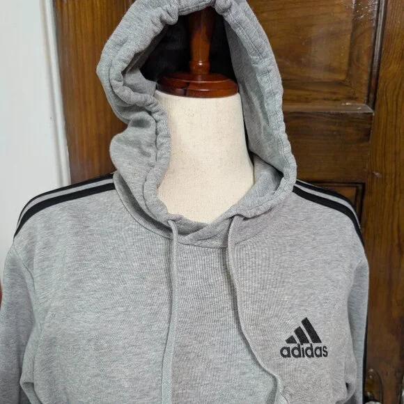 Grey Adidas Sweatshirt with Black Stripe - Picture 2 of 4